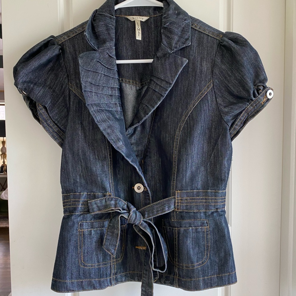 Short sleeve jean blazer